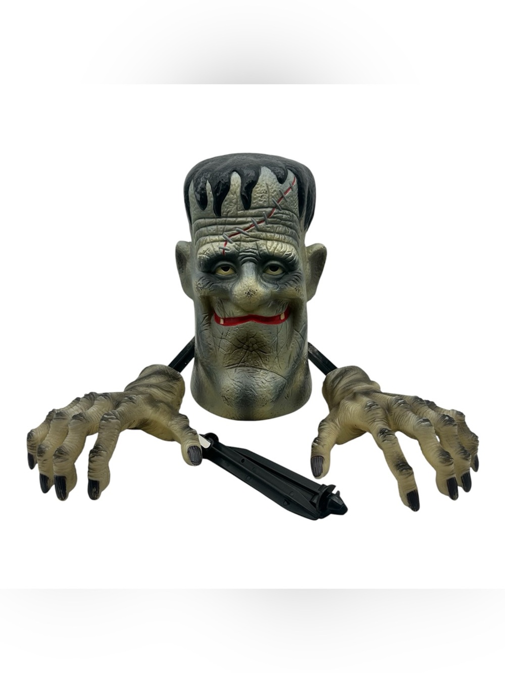 12” Frankenstein Head & Hands Halloween Blow Mold Set Yard Decor Vintage 1999